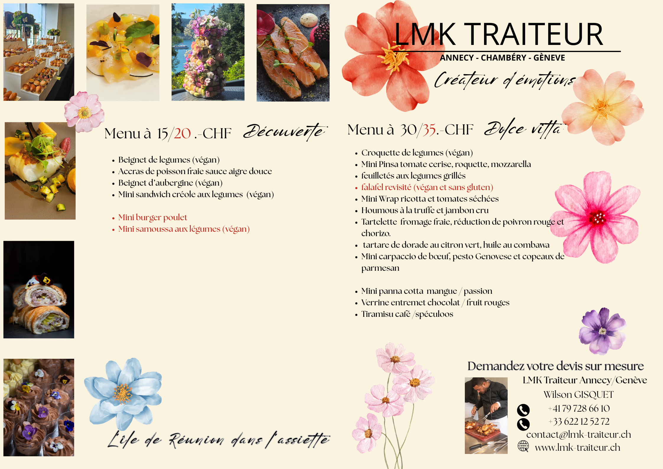Menu cocktail traiteur créole à Genève – LMK