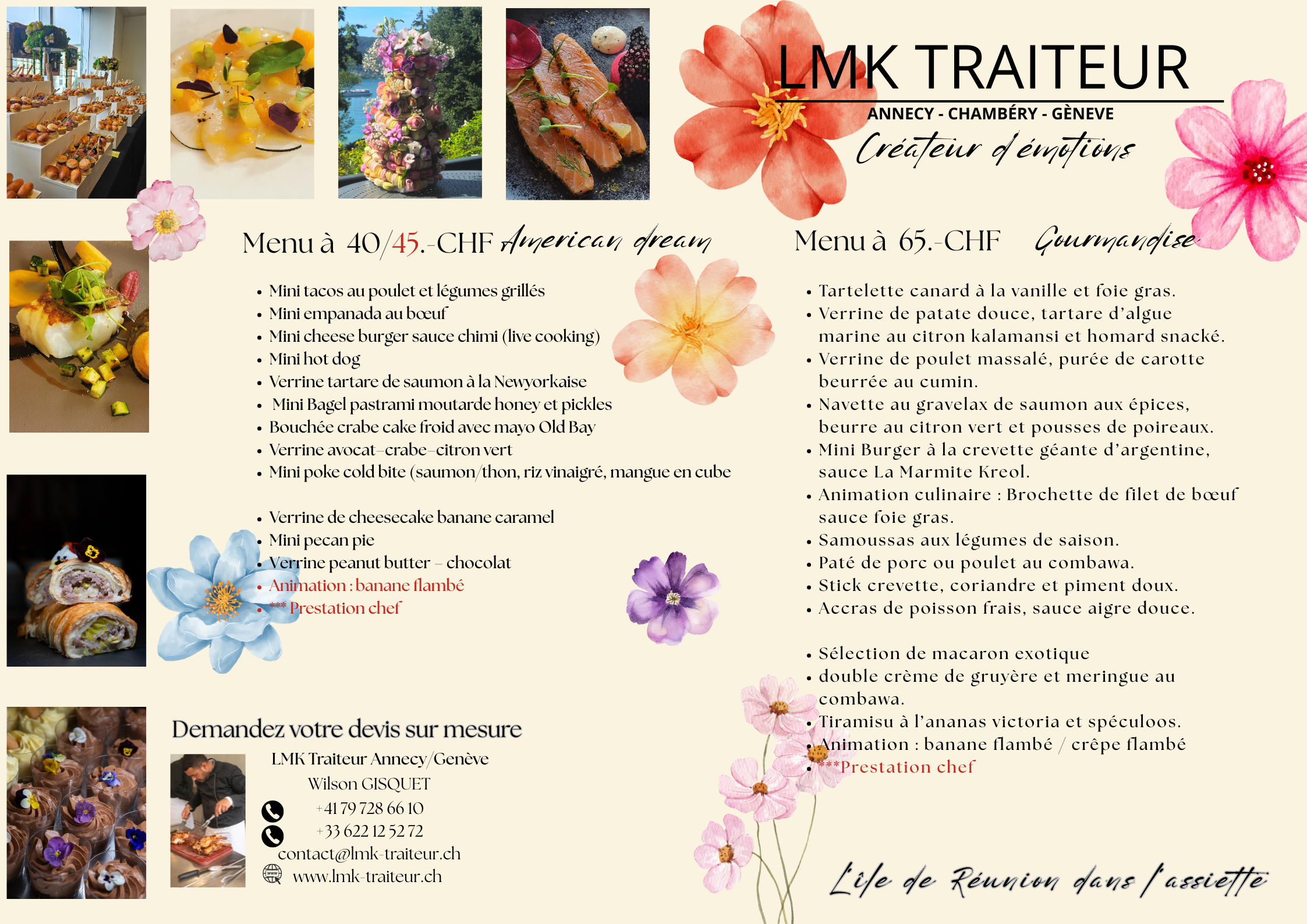 Menu cocktail traiteur créole à Genève – LMK